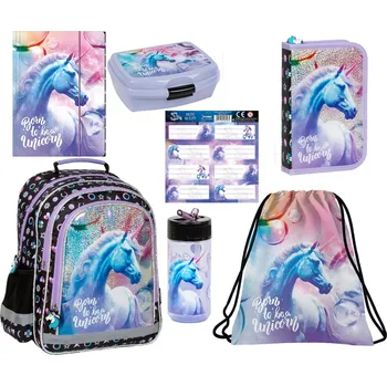 Set školních potřeb Derform Zvýhodněná školní sada jednorožec 7 ks