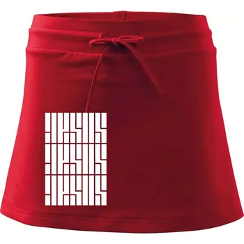 Dámská sukně Jesus nápis - Sportovní sukně - two in one - S ( Červená )