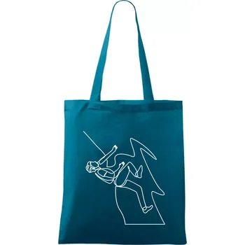 Lezec na skále jedním tahem - Taška bavlněná - 42 x 38 cm ( Petrolejová )