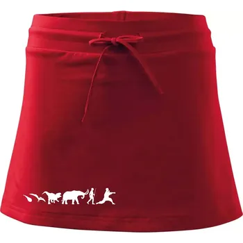 Dámská sukně Bojové umění od pravěku - Sportovní sukně - two in one - L ( Červená )