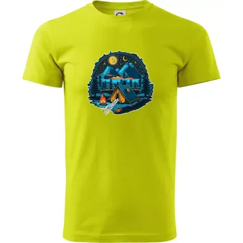 Krkonoše pod stanem - Klasické pánské triko vyšší gramáže - L ( Limetková )