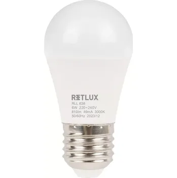 Žárovka RLL 638 G45 E27 miniG 6W WW D RETLUX (LED žárovka mini globe)