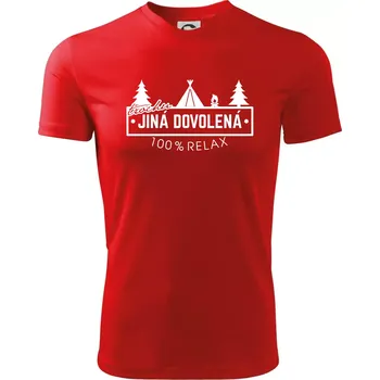 Trochu jiná dovolená stan - Dětské triko sportovní (dresovina) - 146 cm/10 let ( Červená )