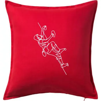 Polštář Lezecká stěna jedním tahem - Polštář 50x50 - 50x50 - Pouze potah ( Červená )