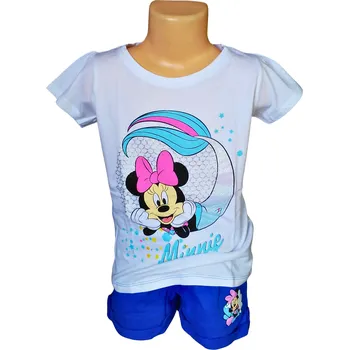 Eplusm Dívčí letní set MINNIE MOŘSKÁ PANNA se šortkami bílo-modrý Barva: Bílo-modré, Velikost: 110