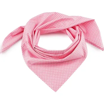 Šátek Bavlněný šátek s puntíky 65x65 cm Varianta: 5 růžová sv., Balení: 1 ks