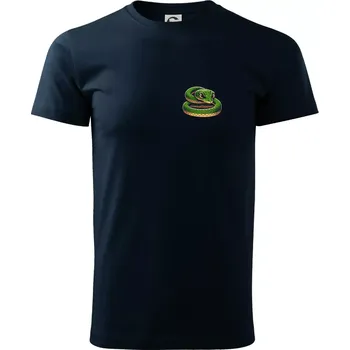 Pánské tričko Had na prsu - Triko extra velké (5-8XL) - 8XL ( Námořní modrá (velmi tmavá - téměř černá) )
