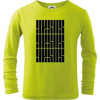 Dětská móda Jesus nápis - Triko dětské Long Sleeve - 146 cm/10 let ( Limetková )