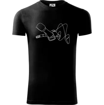 Pánská móda Petrolhead jedním tahem - Viper FIT - Pánské zůžené tričko - 3XL ( Černá )