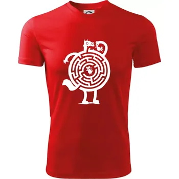 Chlapecké tričko Kočka a myš bludiště - Dětské triko sportovní (dresovina) - 134 cm/8 let ( Červená )