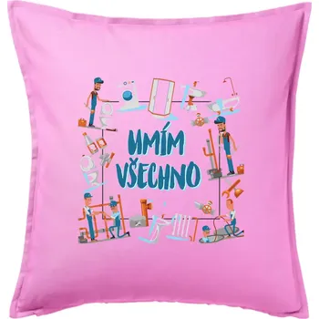 Polštář Instalatér umím všechno - Polštář 50x50 - 50x50 - Pouze potah ( Růžová )