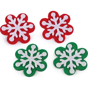 Vánoční dekorace Vánoční filcová vločka Ø50 mm, Balení 10 ks, Varianta 2 zelená