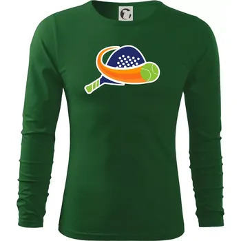 Pánská móda Padel logo barevné - Triko s dlouhým rukávem FIT-T long sleeve - S ( Lahvově zelená )