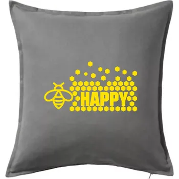 Polštář Bee Happy - Polštář 50x50 - 50x50 - Pouze potah ( Tmavě šedý melír )