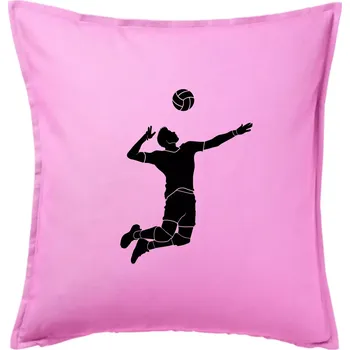 Polštář Volejbal nápřah muž - Polštář 50x50 - 50x50 - Pouze potah ( Růžová )