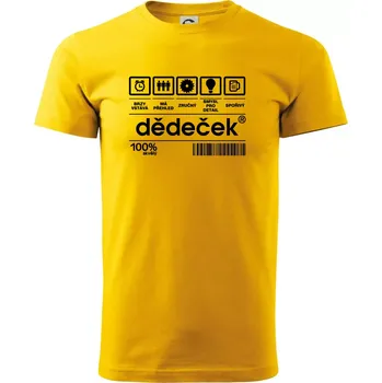 Čárový kód dědeček - Triko extra velké (5-8XL) - 6XL ( Žlutá )
