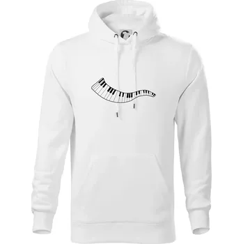 Pánská mikina Klávesy vlna - Mikina pánská Cape s kapucí - 5XL ( Bílá )