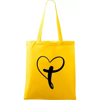 Jesus srdce - Taška bavlněná - 42 x 38 cm ( Žlutá )