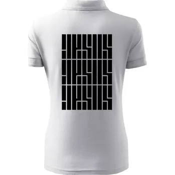 Jesus nápis - Polokošile dámská Pique Polo - XS ( Bílá )