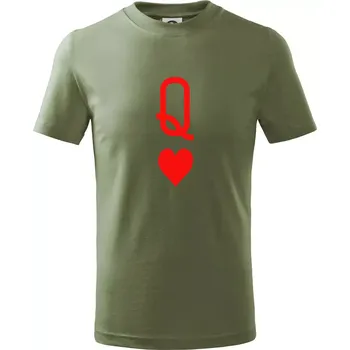 Poker Q love - Tričko dětské bavlněné - 158 cm/12 let ( Khaki )