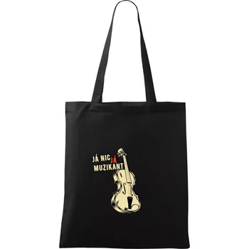 Nákupní taška Já nic, já muzikant - Taška bavlněná - 42 x 38 cm ( Černá )