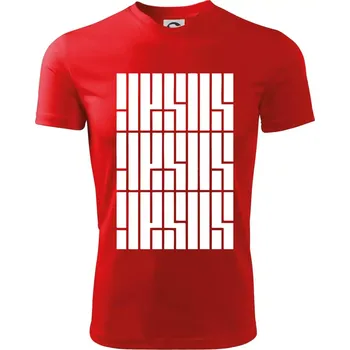 Jesus nápis - Dětské triko sportovní (dresovina) - 158 cm/12 let ( Červená )