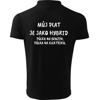 Pánská košile Můj plat jako hybrid - Polokošile pánská Pique Polo 203 - 5XL ( Černá )