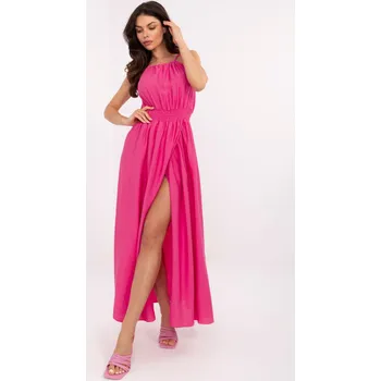 Dámské šaty Letní maxišaty na ramínka Italy Fashion fuchsiové EU velikost: Univerzální
