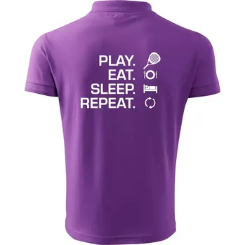 Pánská košile Play eat sleep repeat padel - Polokošile pánská Pique Polo 203 - 4XL ( Fialová )