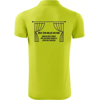 Pánská košile Žena miluje kulturu - Polokošile Victory sportovní (dresovina) - XL ( Limetková )
