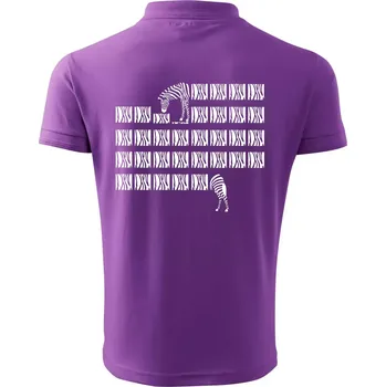 Pánská košile Zebra dlouhá - Polokošile pánská Pique Polo 203 - 4XL ( Fialová )