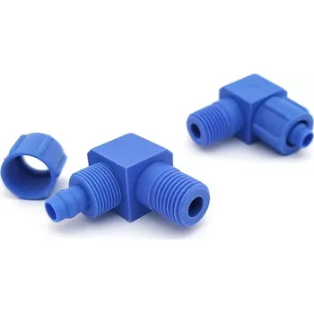 Zahradní hadice Plastová úhlová 90° spojka s převl. maticí na ø hadice 10mm a záv.1/4" (Plastová úhlová 90° spojka s převlečnou maticí na ø hadice 10mm a připojovacím závitem 1/4")