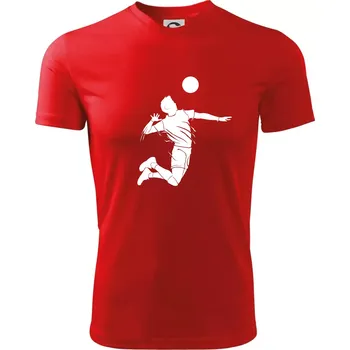 Chlapecké tričko Volejbal splash jednoduchý - Dětské triko sportovní (dresovina) - 122 cm/6 let ( Červená )