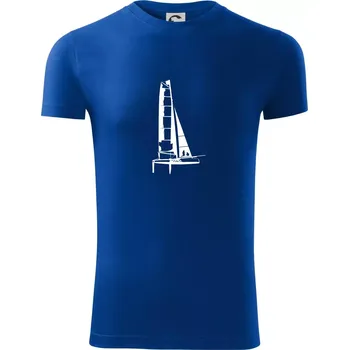 Pánské tričko Katamarán z boku - Viper FIT - Pánské zůžené tričko - S ( Královská modrá )