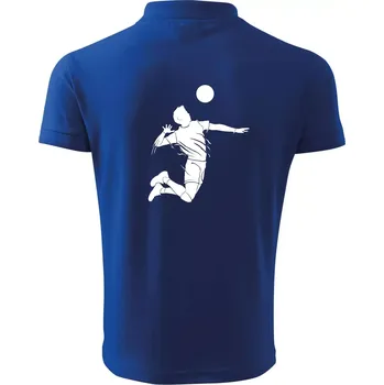 Pánská košile Volejbal splash jednoduchý - Polokošile pánská Pique Polo 203 - 5XL ( Královská modrá )