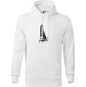 Pánská mikina Katamarán z boku - Mikina pánská Cape s kapucí - L ( Bílá )