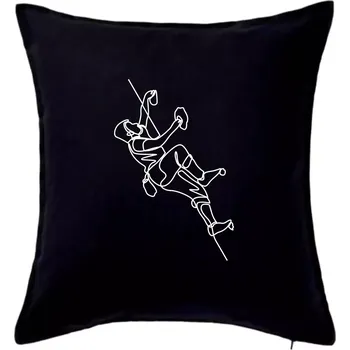 Polštář Lezecká stěna jedním tahem - Polštář 50x50 - 50x50 - Pouze potah ( Černá )