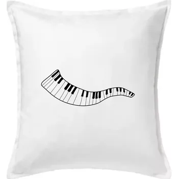 Polštář Klávesy vlna - Polštář 50x50 - 50x50 - Včetně výplně ( Bílá )