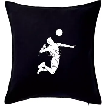 Polštář Volejbal splash jednoduchý - Polštář 50x50 - 50x50 - Pouze potah ( Černá )