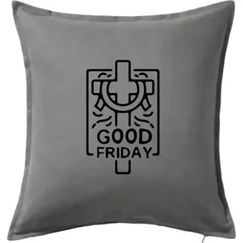 Polštář Good friday - Polštář 50x50 - 50x50 - Pouze potah ( Tmavě šedý melír )