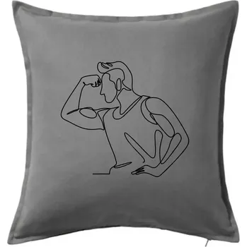 Polštář Posilování biceps jedním tahem - Polštář 50x50 - 50x50 - Včetně výplně ( Tmavě šedý melír )