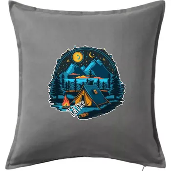 Polštář Tatry pod stanem - Polštář 50x50 - 50x50 - Včetně výplně ( Tmavě šedý melír )