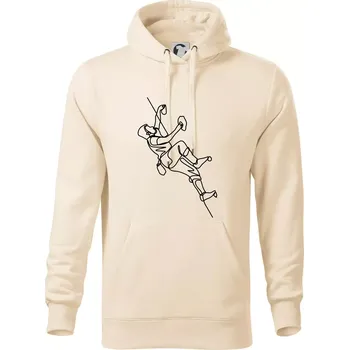 Pánská mikina Lezecká stěna jedním tahem - Mikina pánská Cape s kapucí - XL ( Mandlová )