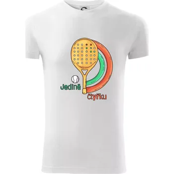 Pánské oblečení Padel jedině čtyřku - Viper FIT - Pánské zůžené tričko - 2XL ( Bílá )