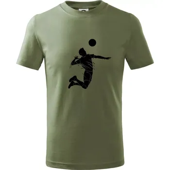 Chlapecké oblečení Volejbal splash jednoduchý - Tričko dětské bavlněné - 98 cm / 2 roky ( Khaki )