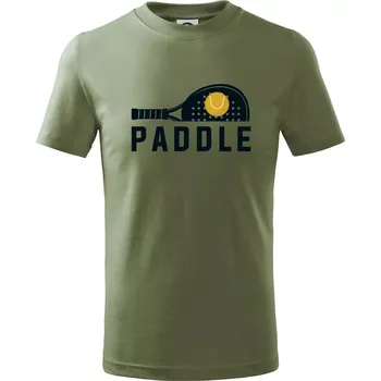 Paddle logo na ležato - Tričko dětské bavlněné - 134 cm/8 let ( Khaki )