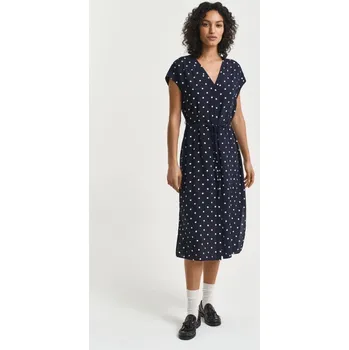 Dámské šaty ŠATY GANT REL DOT PRINT CAFTAN DRESS EVENING BLUE