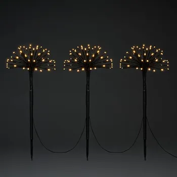 Lampička Konstsmide Christmas Dekorativní světlo LED tři pampelišky se zemním hrotem IP44 - Délka kabelu mezi jednotlivými svítidly 100 cm; délka zástrčkového kabelu 1 000 cm černá 192 x 0,064 W LED - Doprava zdarma