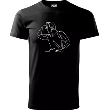 Pánské tričko Posilování biceps jedním tahem - Triko extra velké (5-8XL) - 6XL ( Černá )
