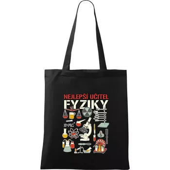 Nákupní taška Nejlepší učitel fyziky - Taška bavlněná - 42 x 38 cm ( Černá )